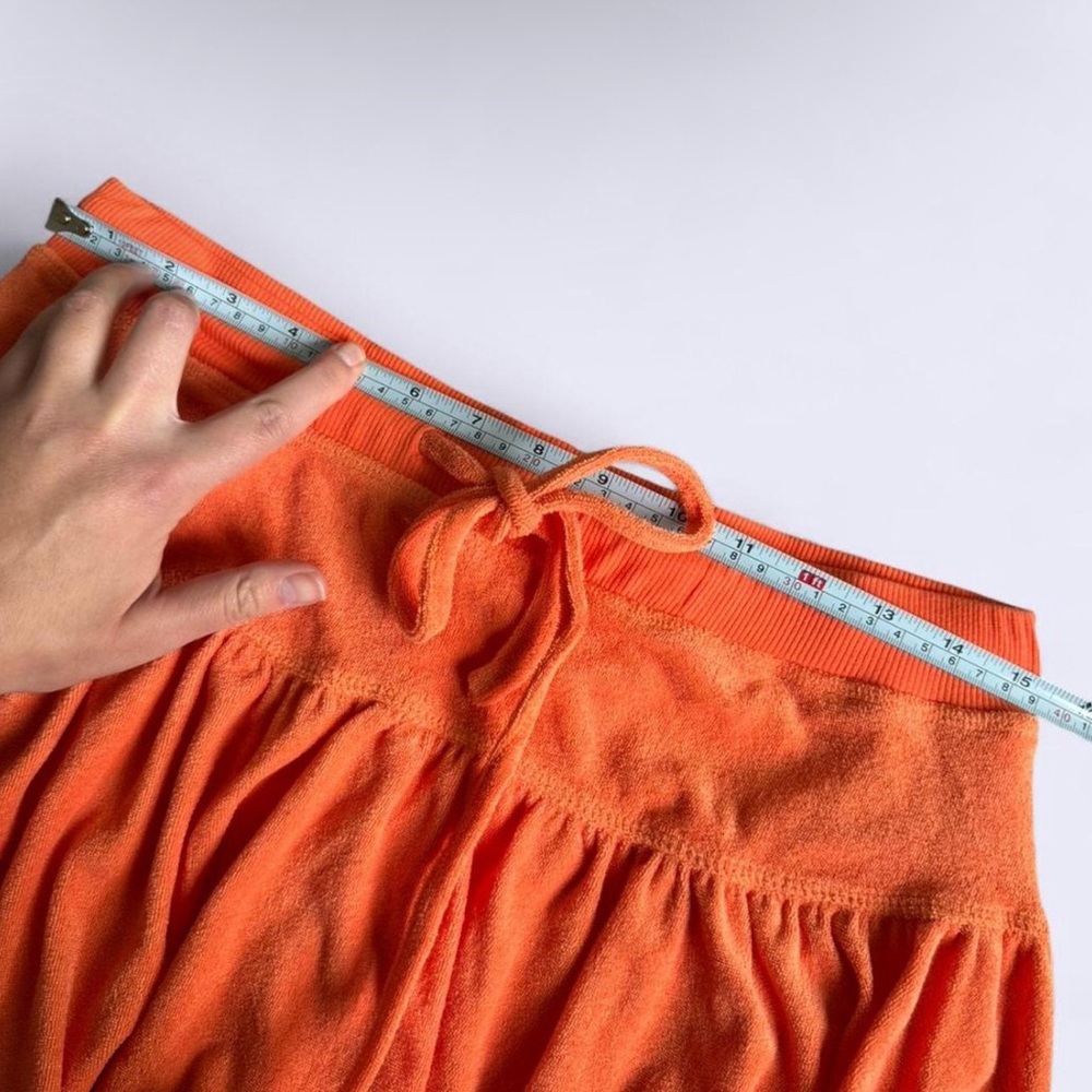 Cider Terry Orange Skort NWT Ruffle Hem Drawstring Mid Rise Women’s L - Picture 4 of 7